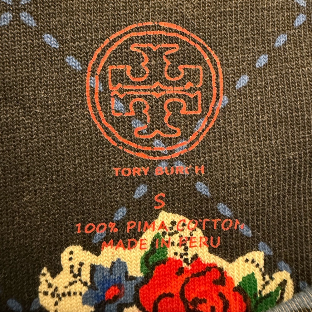 Tory Burch Blue Floral Knit Tee Shirt Dress Cotton / small - Picture 3 of 8